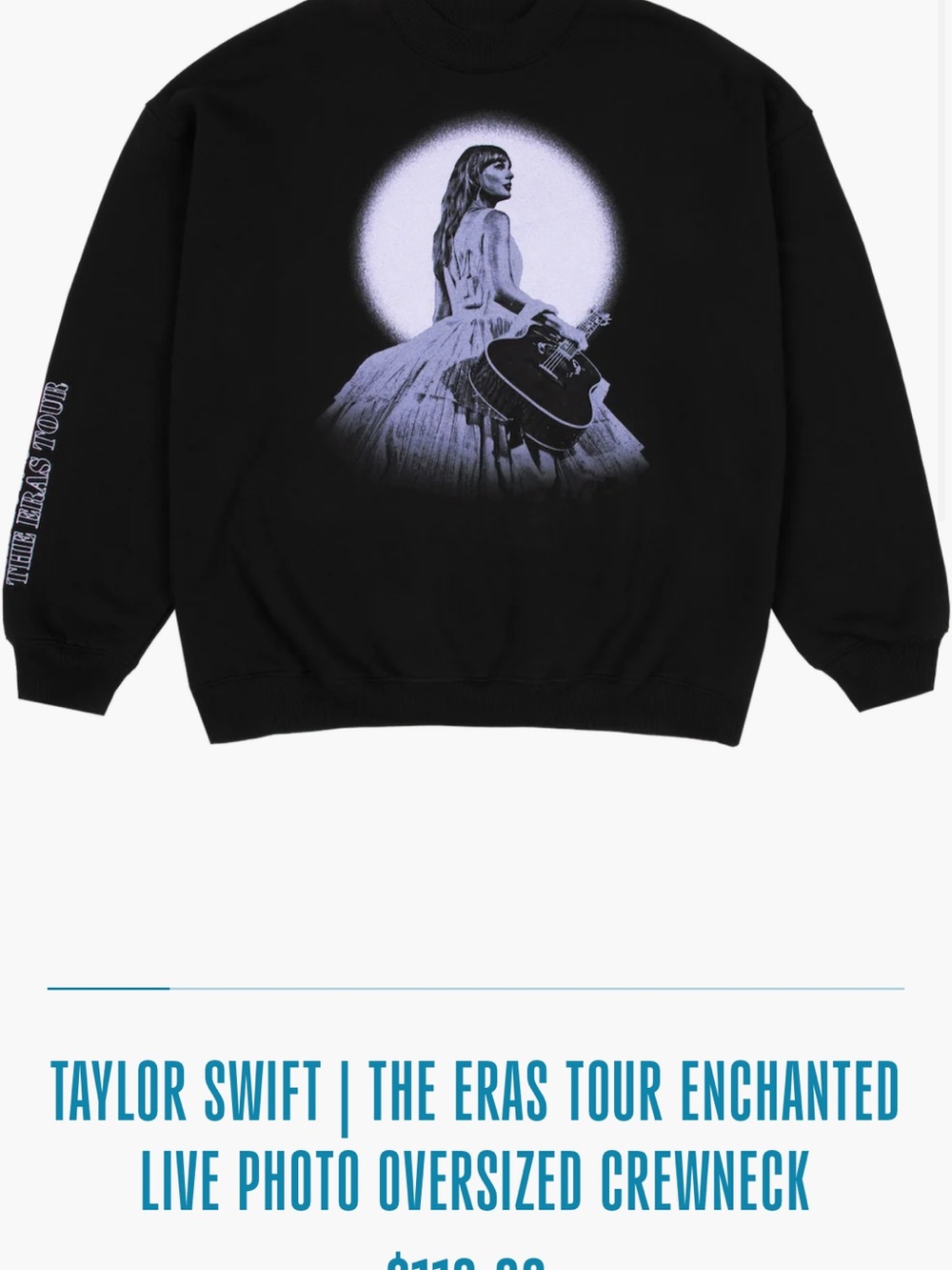 Taylor Swift Black Crewneck Sweatshirt with White Graphic - Picture 3 of 3